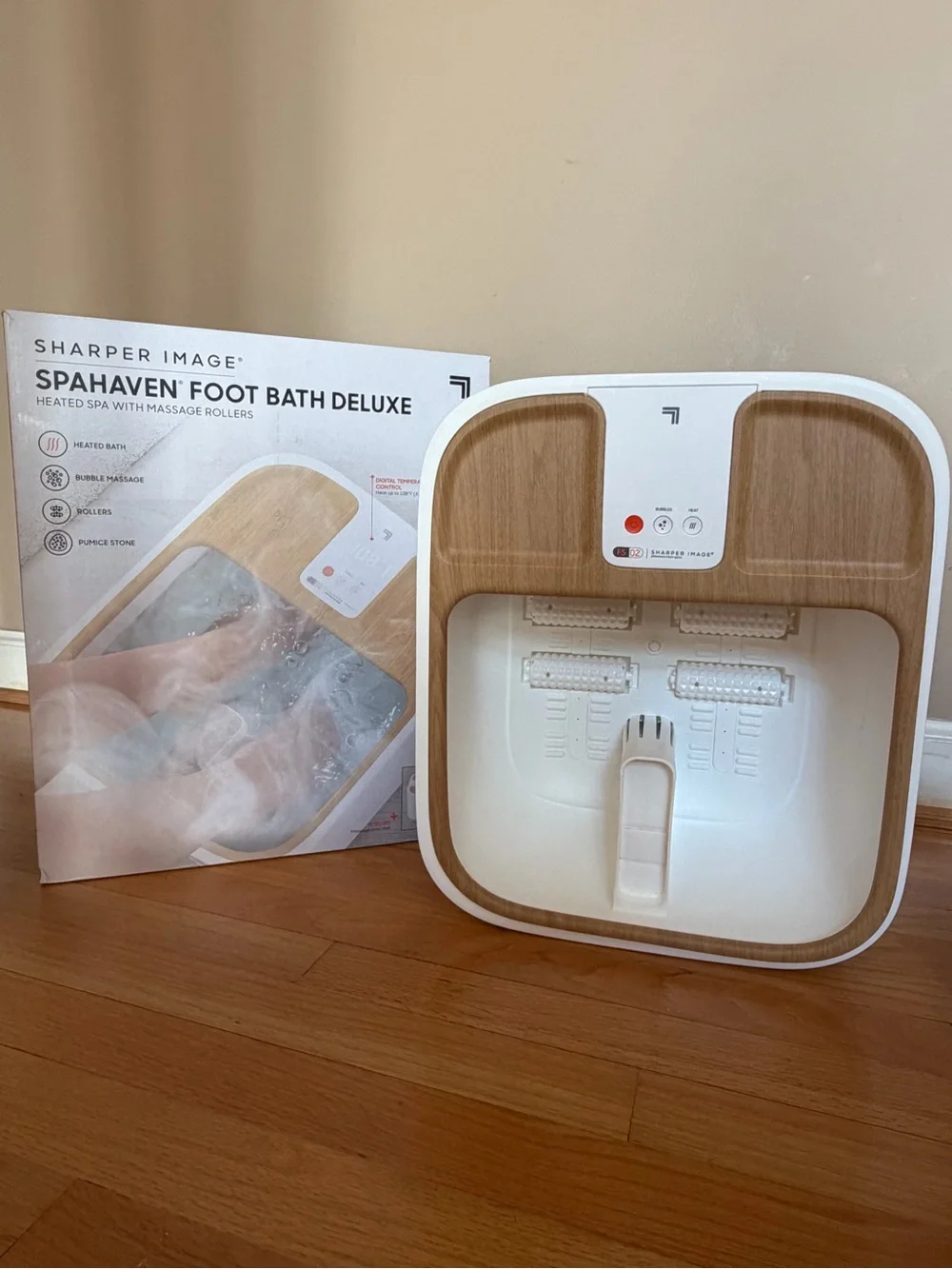Sharper Image SpaHaven Foot Bath with Heated Massage Rollers